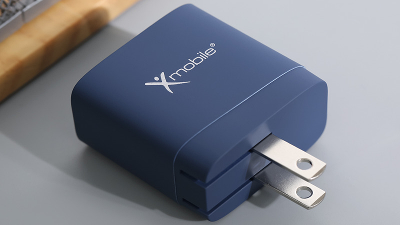 Adapter sạc 2 cổng Type C PD QC 3.0 18W Xmobile DS714 - Xanh Navy